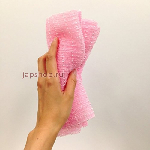 OHE Awatime Мочалка для создания большого количества пены средней жесткости, розовая, 100 см. (4901065613722)