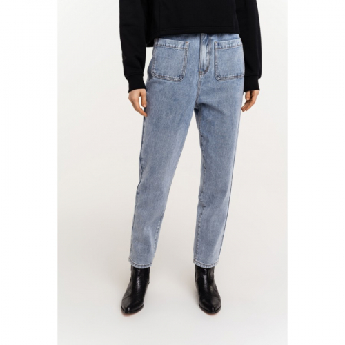 2111106727 брюки джинсовые женские голубой индиго