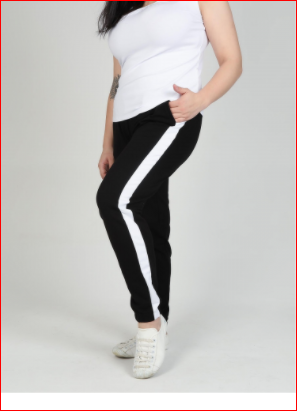 спортивные штаны с лампасами (женские, но берут и мужчины, только на 1-2 размера больше, чем им нужно)