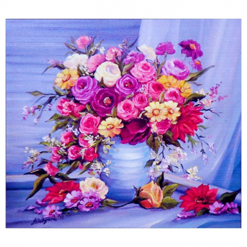 Алмазная мозаика «Красочный букет» 40 × 40 см, 35 цветов