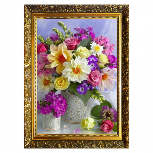 Алмазная мозаика «Цветочный дуэт» 29,5×20,5см, 25 цветов