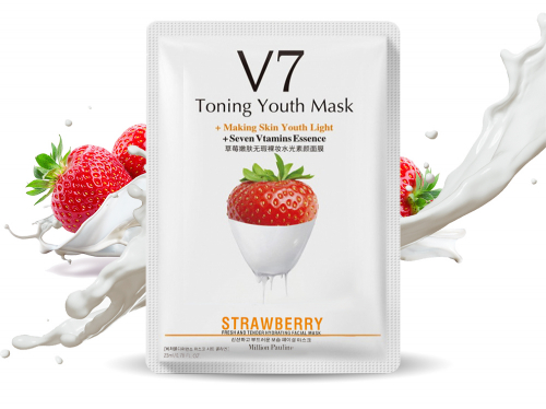 Тонизирующая тканевая маска с Клубникой V7 Toning Touth Mask (2641), 23 ml