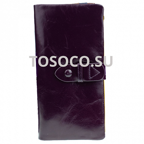 1004-21-h purple кошелек GENUINE LEATHER натуральная кожа 9х19х2