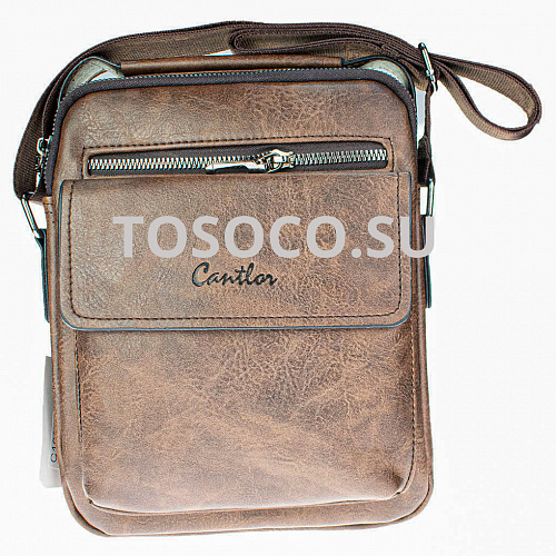 c1663 brown 33 сумка CANTLOR экокожа 24х18х9