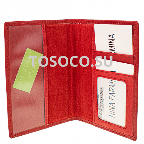 nf-9286-3-b red обложка для документов Nina Farmina натуральная кожа 14x12x2