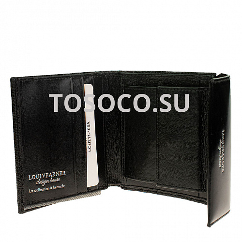 lou211-105a black 33 кошелек LOUI VEARNER натуральная кожа 10x11x2