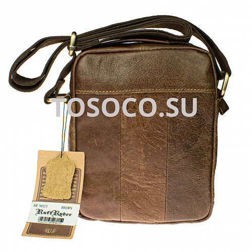 rr9027 brown 31 сумка Ruff Ryder натуральная кожа 24x16x7