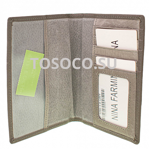 nf-9286-3-b gray обложка для документов Nina Farmina натуральная кожа 14x12x2