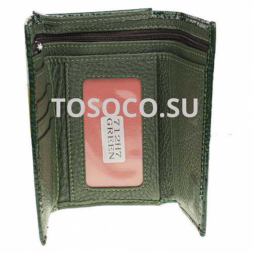 712h7 green кошелек натуральная кожа 10x14x2