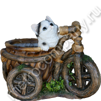 Кашпо Велосипед с котенком 11281(29*30см)