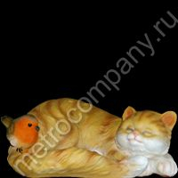 Фигура Кошка спящая с птичкой 12481(13*29см)