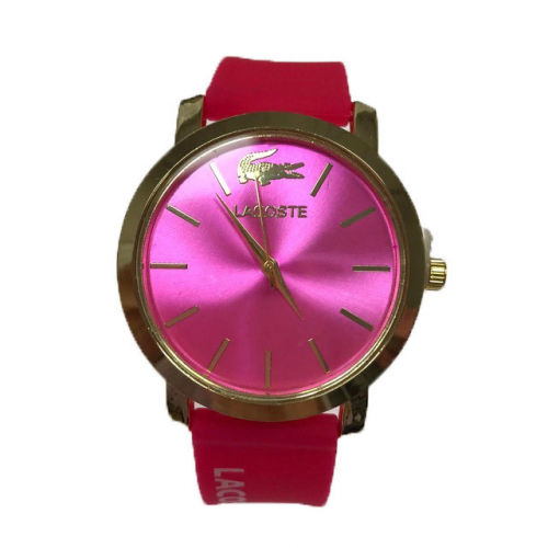 Женские часы Lastella с силиконовым ремешком розового цвета.