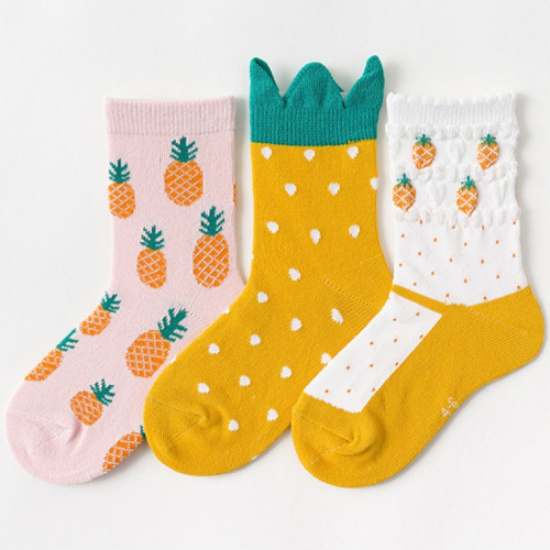 SALE Caramella / Набор детских носков «Ананасы» в мягкой упаковке, 3 пары C563793
