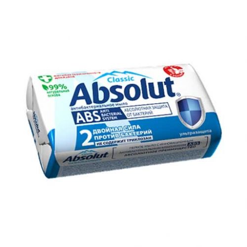 Мыло твердое антибактериальное «Absolut» ABS ультразащита 90г.