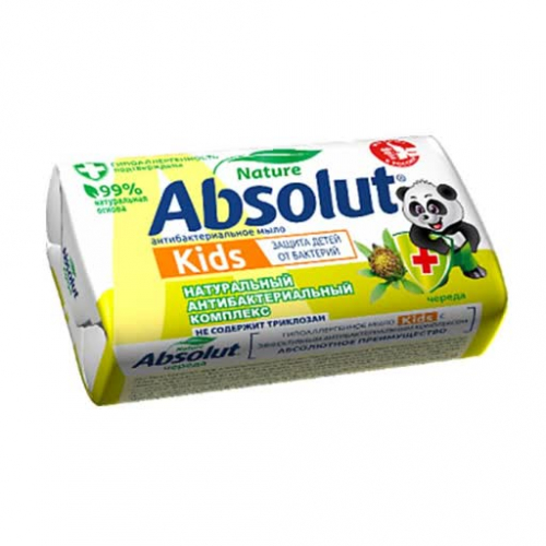 Мыло твердое антибактериальное детское «Absolut» Kids череда 90г.