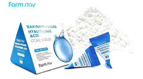 Скраб для лица в пирамидках с содой FarmStay Baking Powder Hyaluronic Acid Pore Scrub, 1шт