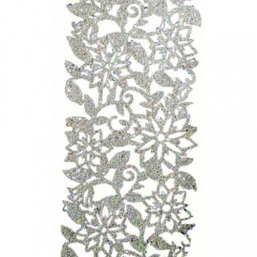 Декоративная салфетка глиттер. серебро 120мм*2м