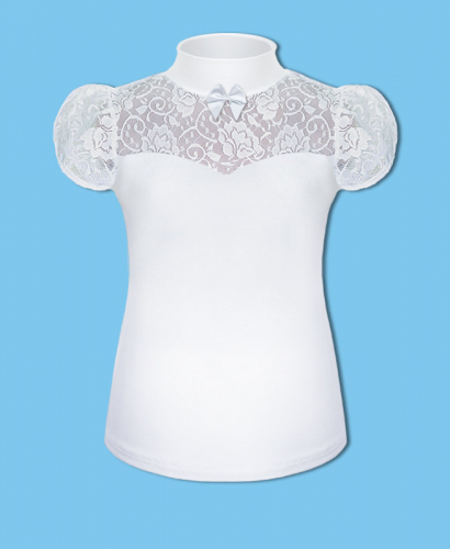 Белая школьная блузка для девочки 77483-ДШ21