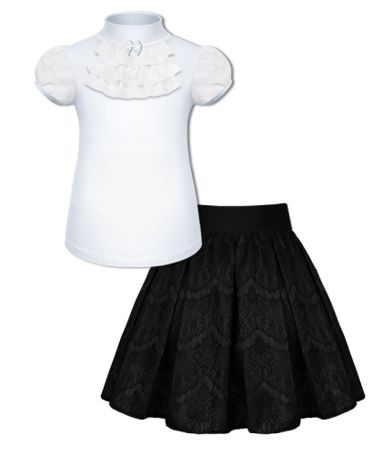 Комплект для девочки с черной юбкой 7871-83301