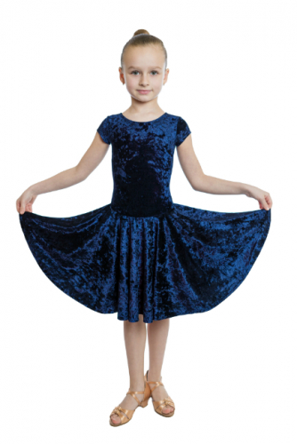 Рейтинговое платье Бархат  RPV30-00 36-42 мраморный  синий