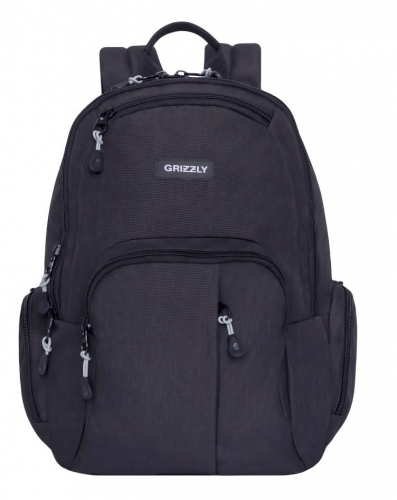 Рюкзак школьный Grizzly, артикул RU-807-1, цвет черный, материал текстиль