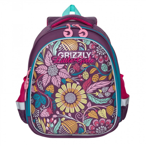 Рюкзак школьный Grizzly, артикул RA-979-8, цвет фиолетовый, материал текстиль