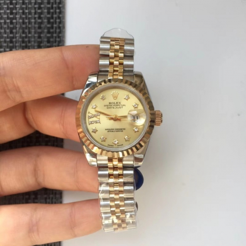 Rolex женские Дата 28 серия шампанского циферблат с бриллиантами часы
