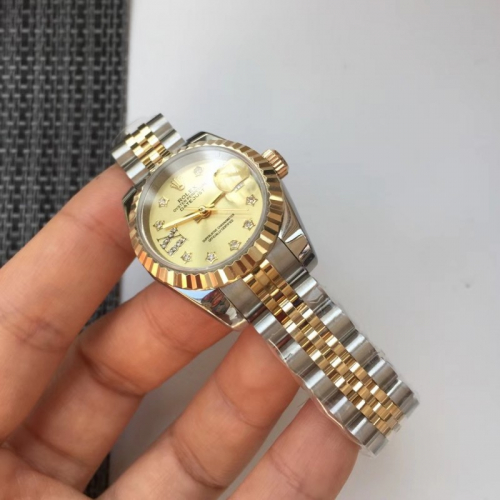 Rolex женские Дата 28 серия шампанского циферблат с бриллиантами часы