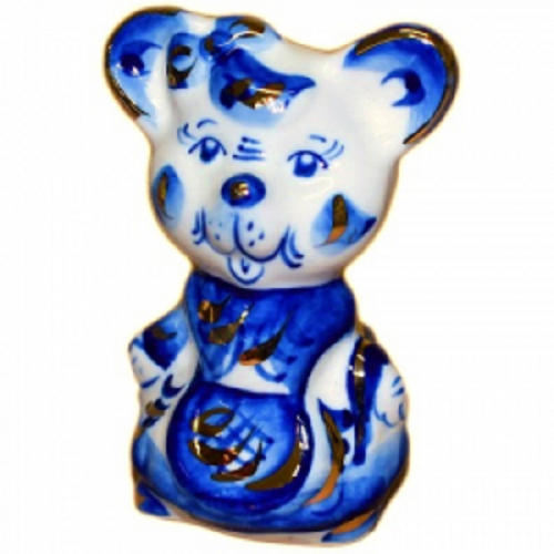 мышка из гжели. сахарница фарфоровая.