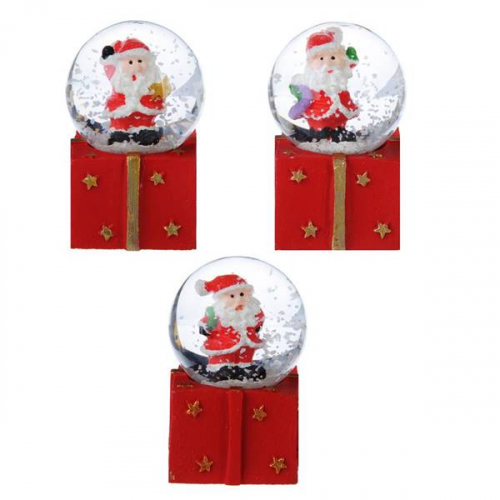 Снежный шар светодиодный СНОУ БУМ 7 см, полистоун, LED, с Дедом Морозом, 3 дизайна