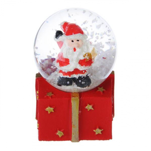 Снежный шар светодиодный СНОУ БУМ 7 см, полистоун, LED, с Дедом Морозом, 3 дизайна