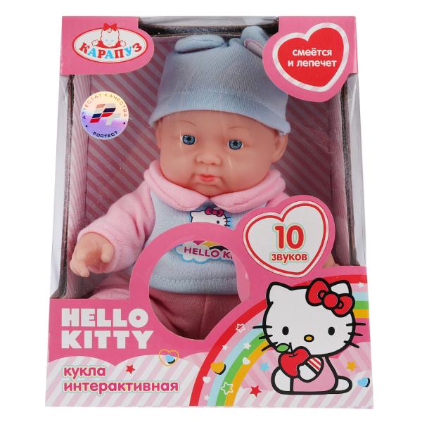 Лялька номер 5. Пупс "Карапуз" hello Kitty 24см с твердым телом, озвуч., одежда 30207-hello Kitty. Кукла Карапуз Хелло Китти 24 звука. Карапуз hello Kitty. Пупс Китти соска аксессуар.