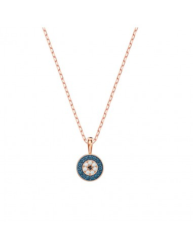 LUCKILY PENDANT, MULTI-COLORED, ROSE-GOLD TONE PLATED