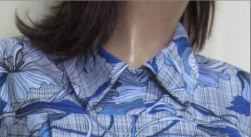 Хлопковая женская рубашка-туника с отложным воротничком. ФОТО ГОРЛОВИНЫ (воротничка)
