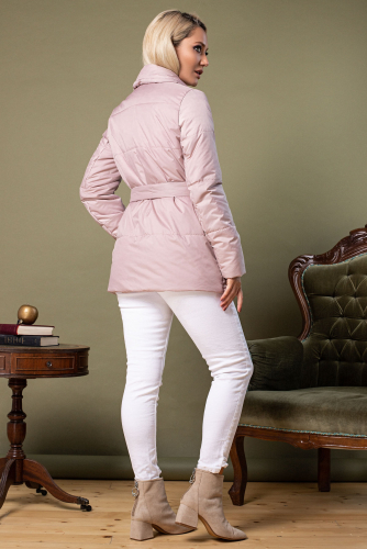 Розовая короткая куртка с запахом