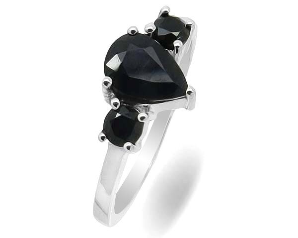 Кольцо из серебра сапфир корунд, Абигель
