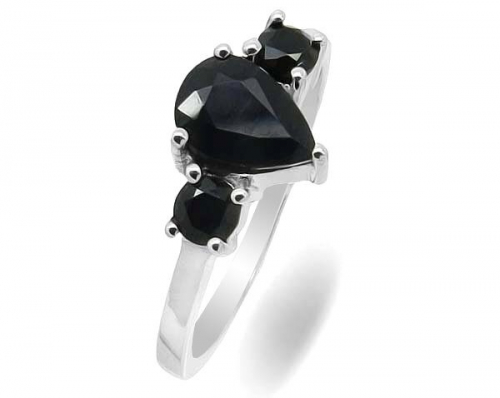 Кольцо из серебра сапфир корунд, Абигель