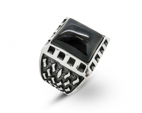 Мужское кольцо из серебра оникс, ТМК-11