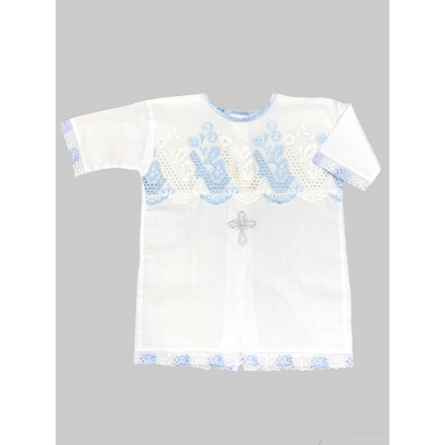 Рубашка крестильная, голубая