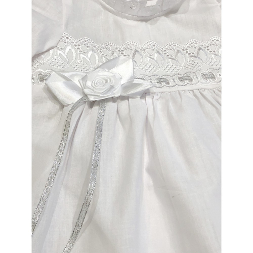 Крестильный комплект (платье, косынка), серебро