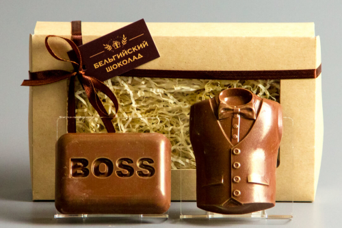 Шоколадные фигурки 2в1 «Boss + Смокинг»