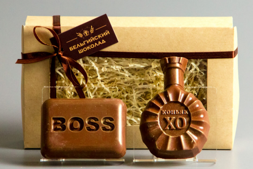 Шоколадные фигурки 2в1 «Boss + Коньяк XO»