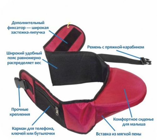 Пояс с сиденьем для ношения ребенка однотонный арт.3422 (размер 40-48)