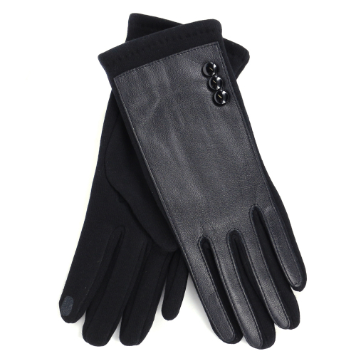 Комбинированные перчатки (трикотаж + кожа PU)