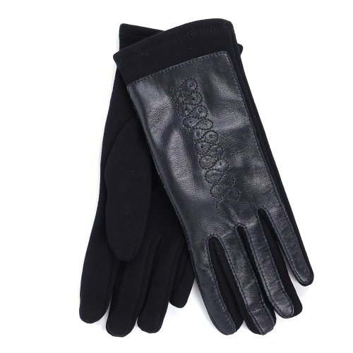 Комбинированные перчатки (трикотаж + кожа PU)