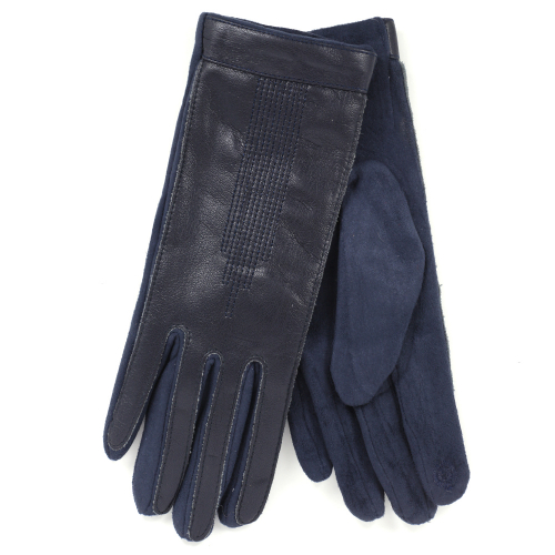 Комбинированные сенсорные перчатки (кожа PU + имитация замши)