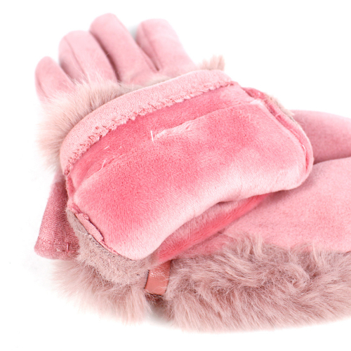 Сенсорные перчатки ( имитация замши + имитация меха кролика)