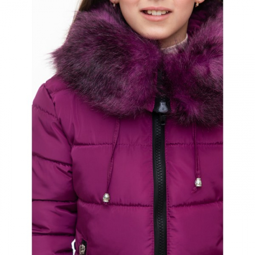 Пальто зимнее для девочки Маруся 151902 брусника DISVEYA 