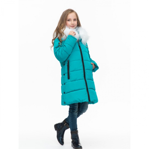 Пальто зимнее для девочки Маруся 151902 бирюза DISVEYA 