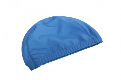 Шапочка для плавания текстильная покрытая ПУ, синяя